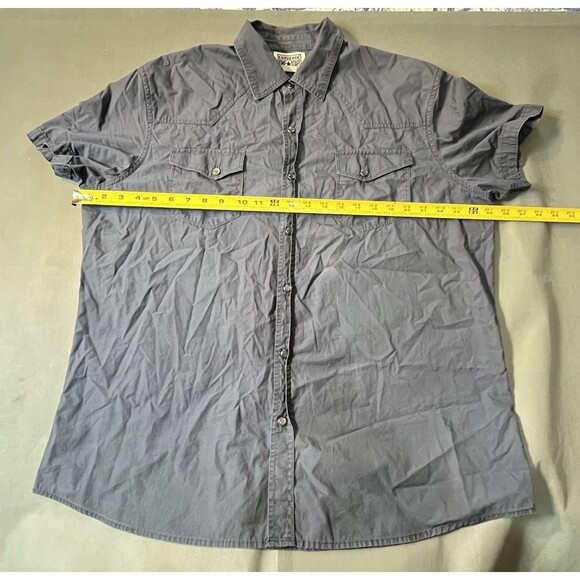 Converse One Star Mens Button Down Shirt Black Pearl Snap Shirt Sleeve  Size L - Picture 6 of 7